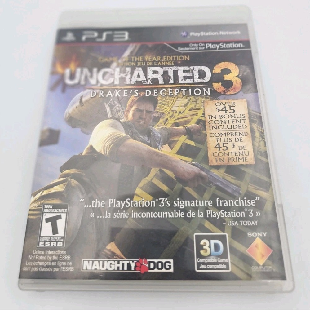 Uncharted 3 Drake's Deception GOTY Edition PS3 Game - Action Adventure Classic